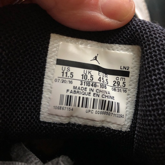 JORDAN Dub Zero Concord Mens size 11.5 Leather Sneakers - Picture 10 of 11